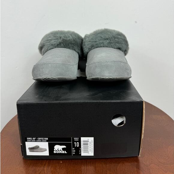 New Sorel Coffee Run Slippers in Quarry Suede Women's Size 10 - Picture 4 of 10